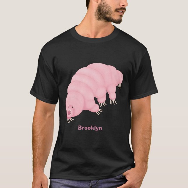 Camiseta Personalizado de oso de agua tardígrado rosa y sua (Anverso)
