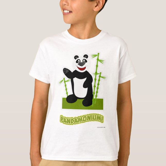 Camiseta Personalizado de oso Panda-Monium Panda (Anverso)
