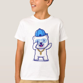Camiseta Personalizado de oso polar con Gorra y cadena de o