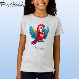 Camiseta Personalizado de pájaro de loro de macao colorido