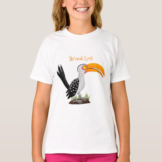 Camiseta Personalizado de pájaro safari de buey amarillo di (Anverso)