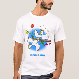 Camiseta Personalizado de pájaros de cacatúa graciosa