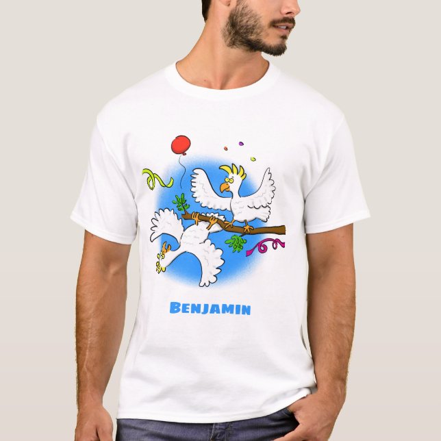 Camiseta Personalizado de pájaros de cacatúa graciosa (Anverso)