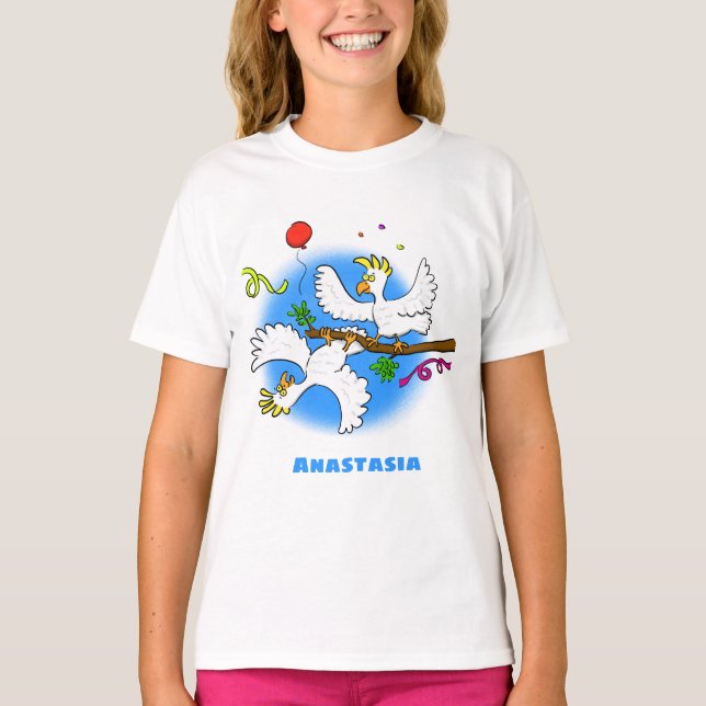 Camiseta Personalizado de pájaros de cacatúa graciosa (Anverso)