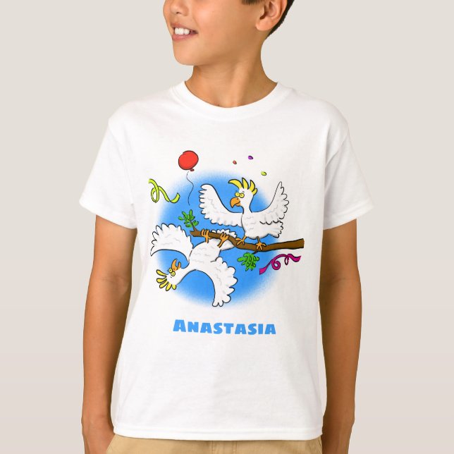 Camiseta Personalizado de pájaros de cacatúa graciosa (Anverso)