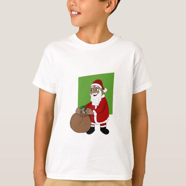 Camiseta Personalizado de Papá Noel Negro (Anverso)