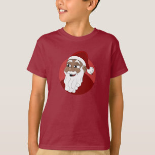 Camiseta Personalizado de Papá Noel Negro