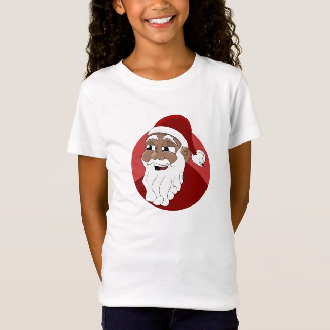 Camiseta Personalizado de Papá Noel Negro (Anverso)
