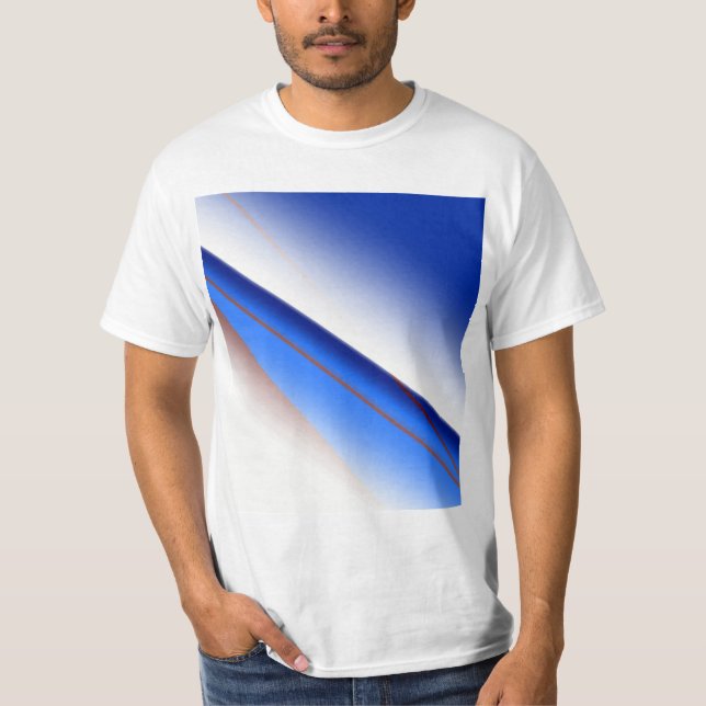 Camiseta Personalizado de patrón simple marrón azul color (Anverso)
