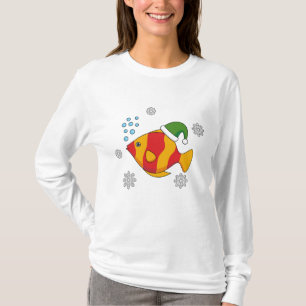 Camiseta Personalizado de peces tropicales de Navidad en pa