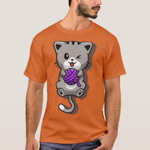 Camiseta Personalizado de pelota de yarn de gato lindo