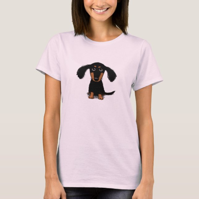 Camiseta Personalizado de perros de cachorro de Dachshund,  (Anverso)