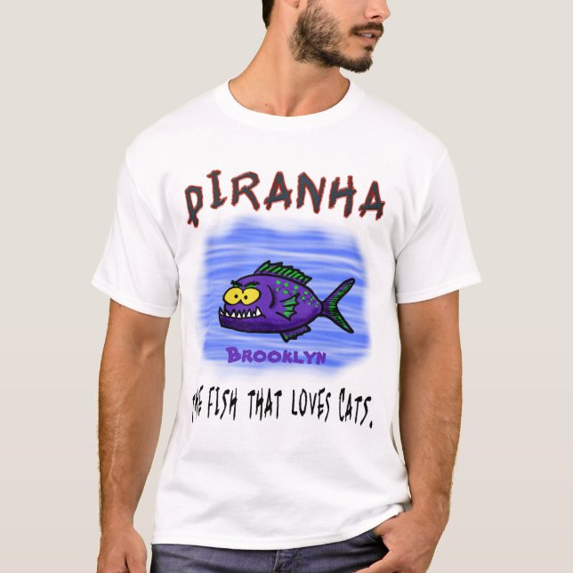 Camiseta Personalizado de pescado piraña (Anverso)