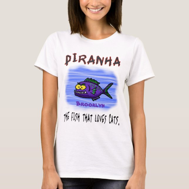 Camiseta Personalizado de pescado piraña (Anverso)