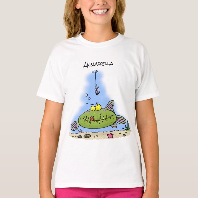 Camiseta Personalizado de pescadores de peces gordos y hamb (Anverso)