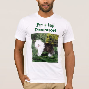 Camiseta Personalizado de pintura de perro pastor inglés an