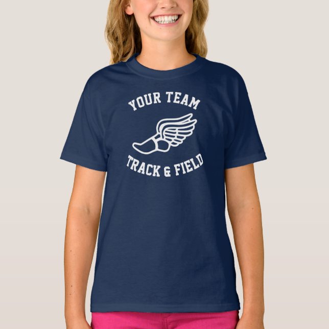 Camiseta Personalizado de pista y campo Chicas de nombres d (Anverso)