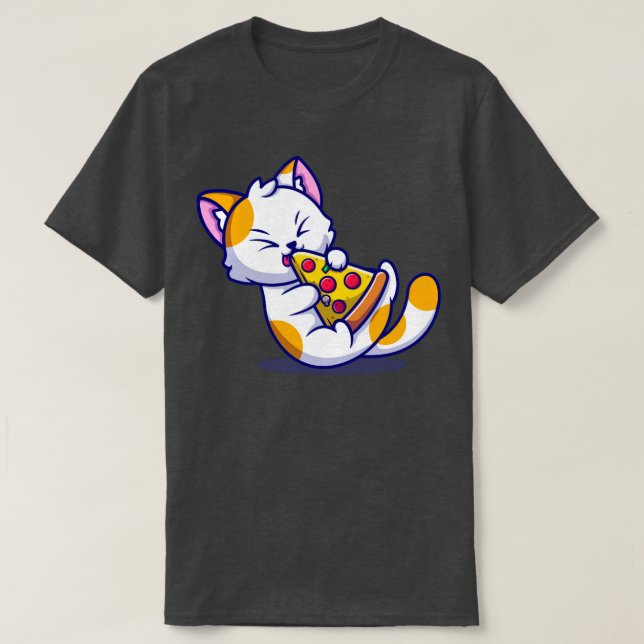 Camiseta Personalizado de pizza de carne de gato (Diseño del anverso)