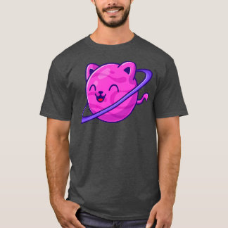 Camiseta Personalizado de planeta de gato lindo1
