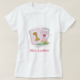 Camiseta Personalizado de primer grado Maestría Café para p