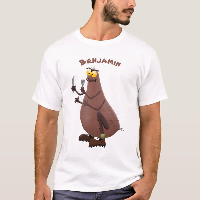 Camiseta Personalizado de pulgas fea hambrienta (Anverso)