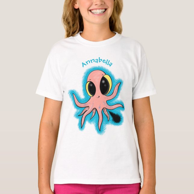 Camiseta Personalizado de pulpo para bebés, dulce y descara (Anverso)