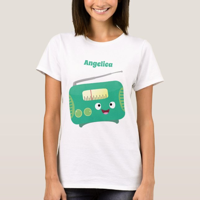 Camiseta Personalizado de radio retro alegre y gracioso (Anverso)