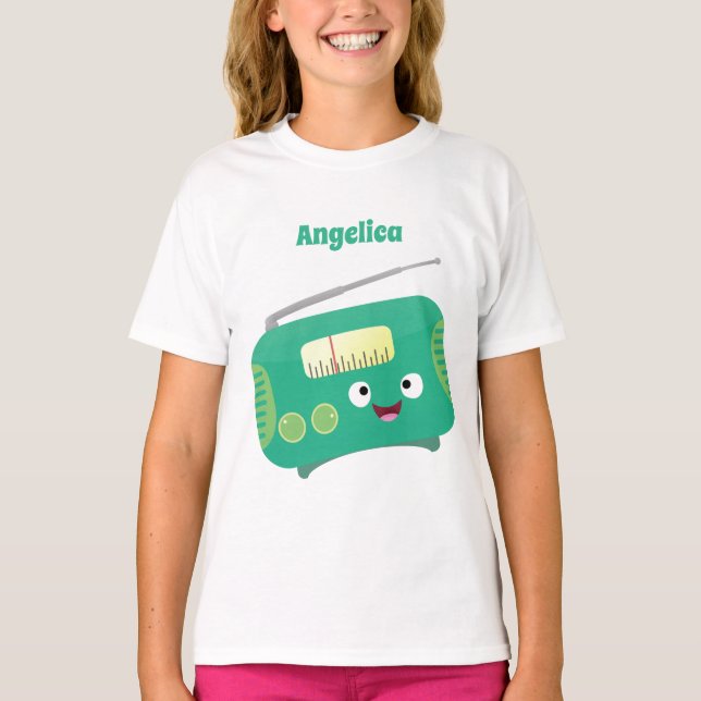 Camiseta Personalizado de radio retro alegre y gracioso (Anverso)