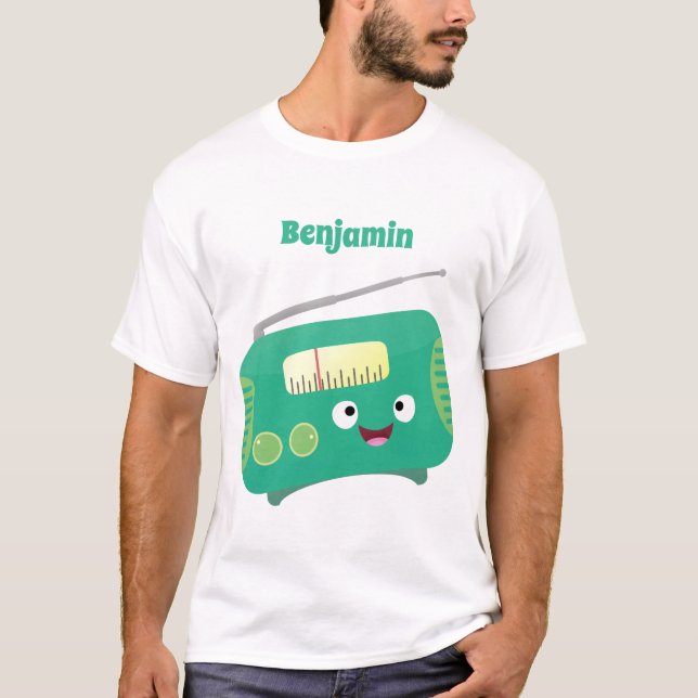 Camiseta Personalizado de radio retro alegre y gracioso (Anverso)