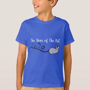 Camiseta Personalizado de ratón lindo Rata lunar Año nuevo