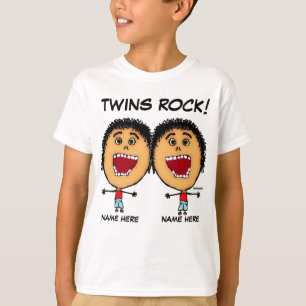 Camiseta Personalizado de rock para niños gemelos