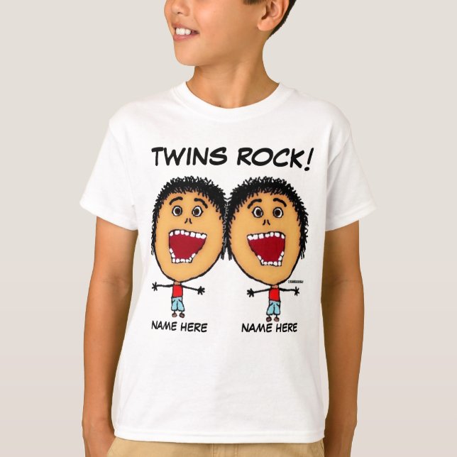 Camiseta Personalizado de rock para niños gemelos (Anverso)