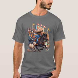 Camiseta Personalizado de Rodeo Occidental de Cowboy Calf R