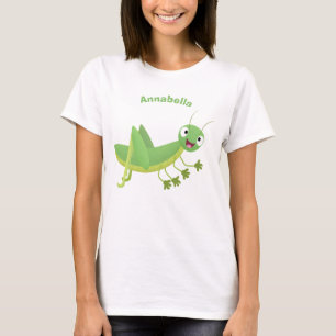 Camiseta Personalizado de saltamontes alegre verde
