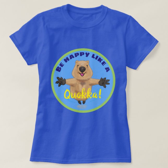 Camiseta Personalizado de salto de quokka dulce y feliz (Diseño del anverso)