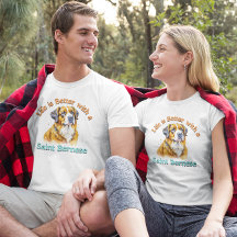 Personalizado de San Bernés papá perro mamá T-Shir