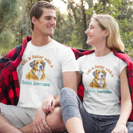 Camiseta Personalizado de San Bernés papá perro mamá T-Shir
