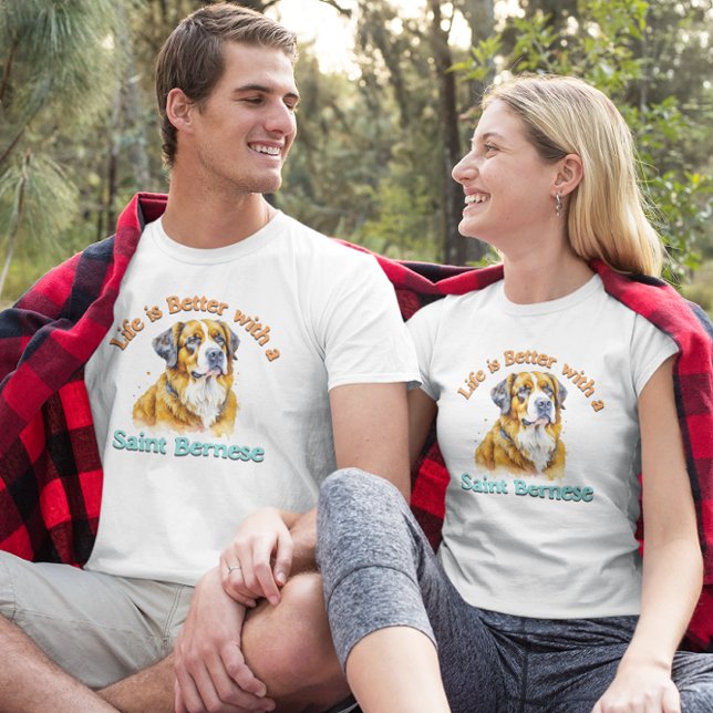 Camiseta Personalizado de San Bernés papá perro mamá T-Shir (Subido por el creador)