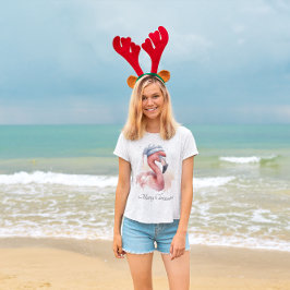 Camiseta Personalizado de Santa Claus Snowbird Flamingo