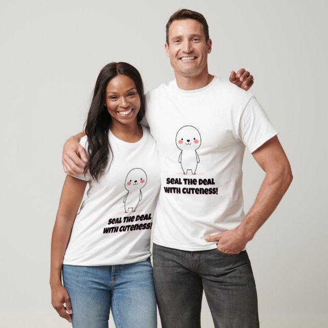 Camiseta Personalizado De Sello Cuto Con Rubor (Unisexo)