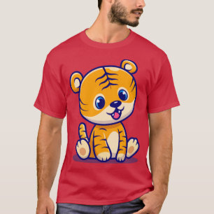 Camiseta Personalizado de sentada de tigre bebé lindo1