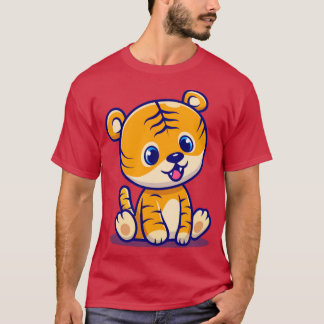 Camiseta Personalizado de sentada de tigre bebé lindo1