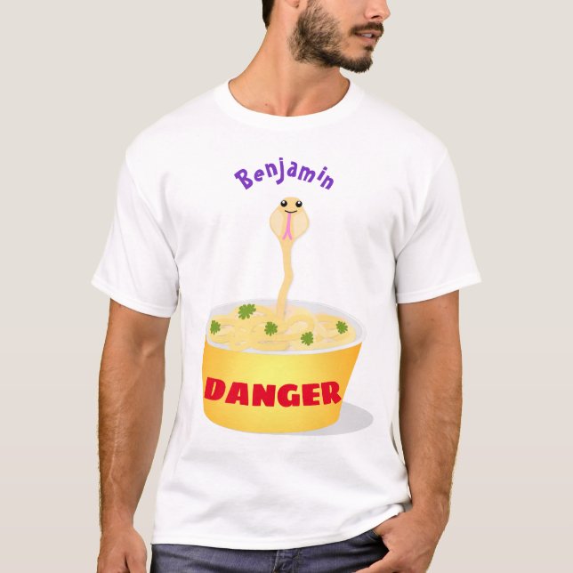 Camiseta Personalizado de serpientes de fideos de pelo hues (Anverso)