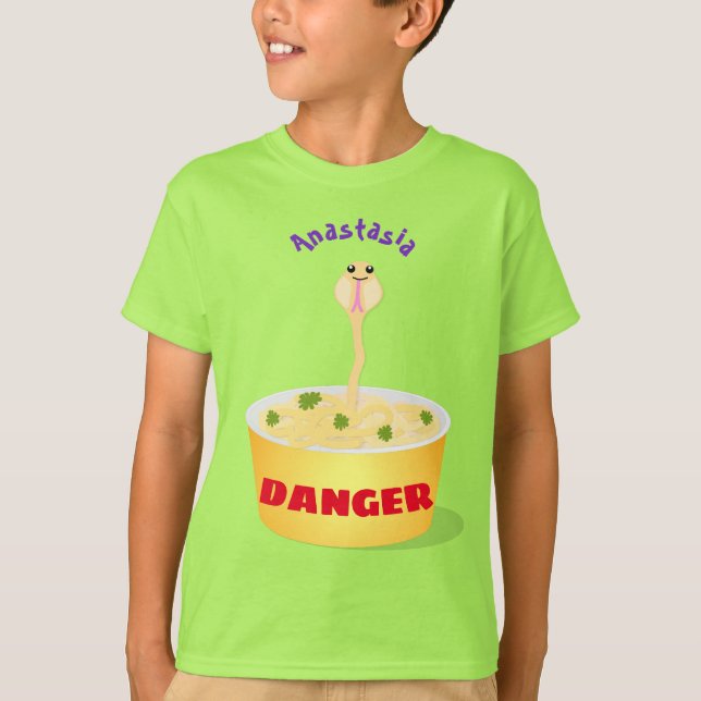 Camiseta Personalizado de serpientes de fideos de pelo hues (Anverso)