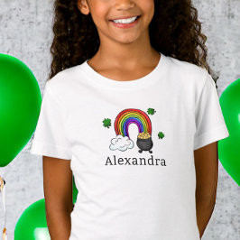 Camiseta Personalizado de Shamrock Rainbow Gold del Día de 