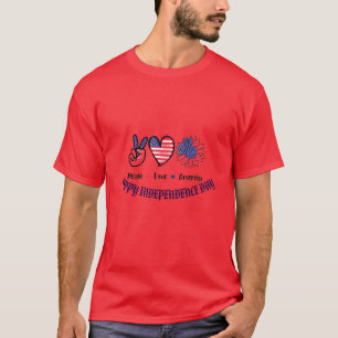 Camiseta personalizado de Símbolos Patrióticos "Peace Love