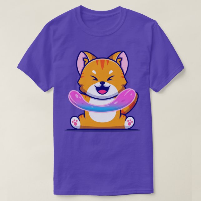 Camiseta Personalizado de Slime de juego de gato lindo (Diseño del anverso)