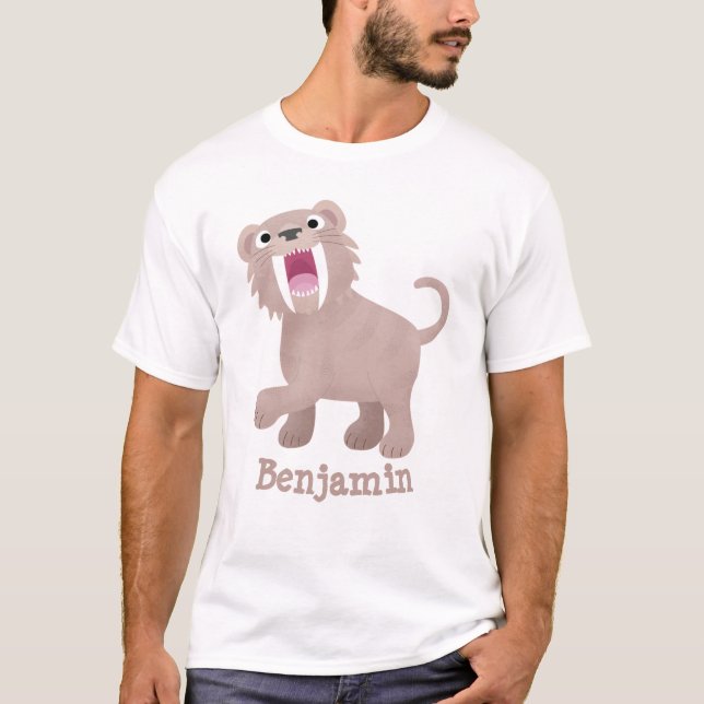 Camiseta Personalizado de Smilodon del tigre dientes de Cut (Anverso)