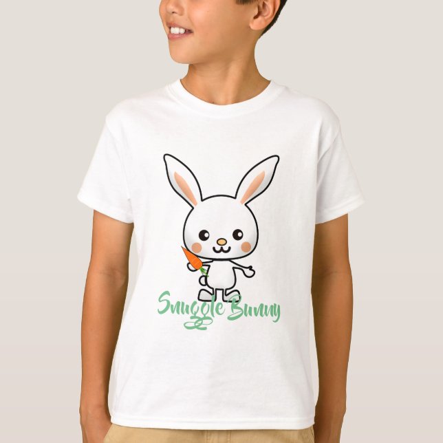 Camiseta Personalizado de Snuggle Bunny Kawaii (Anverso)