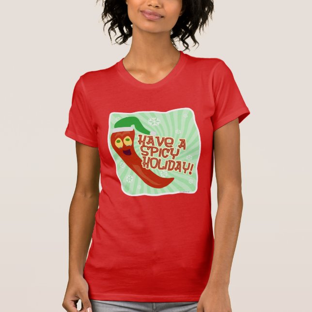 Camiseta Personalizado de Spicy Holiday Funny Holiday Motto (Anverso)